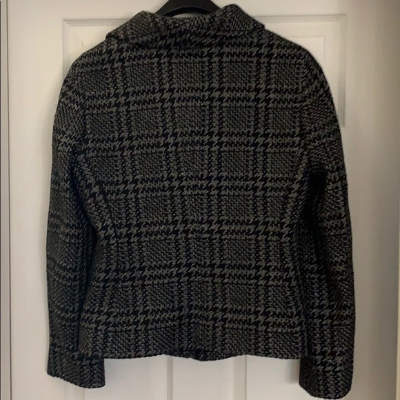 Talbots black plaid tweed blazer sz 10 - Picture 6 of 8
